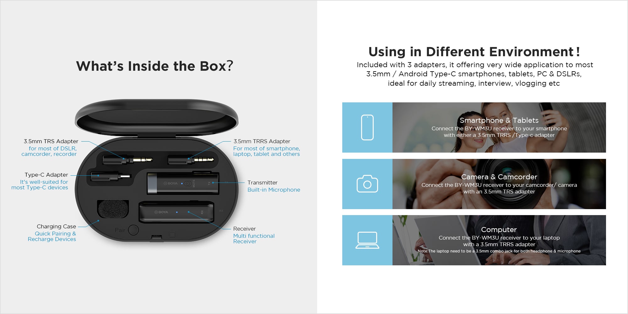 BY-WM3U 2.4GHz Wireless Microphone